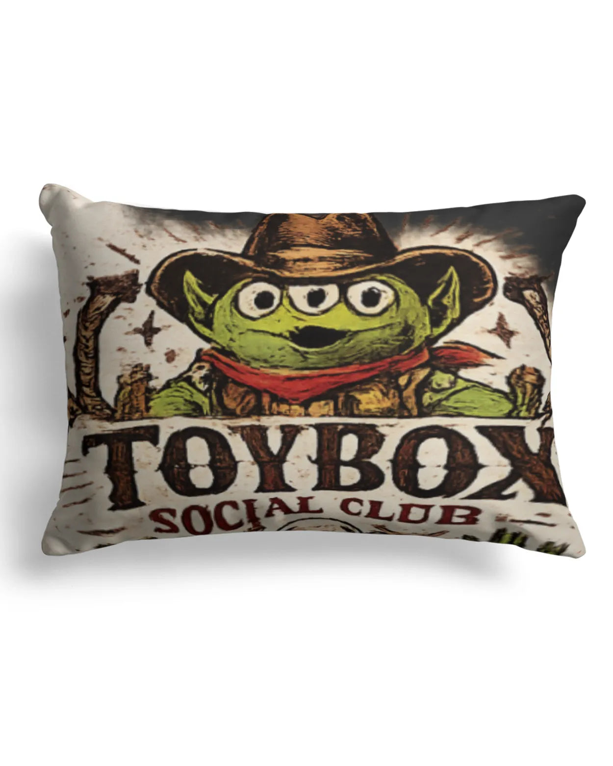 Toybox Social Club Alien Linen Pillow